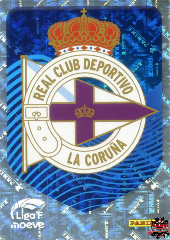 Cromo Trading Card Fútbol-Escudo Deportivo Abanca-Deportivo Abanca-Panini Liga F Moeve 2025-2026-122-Brillante