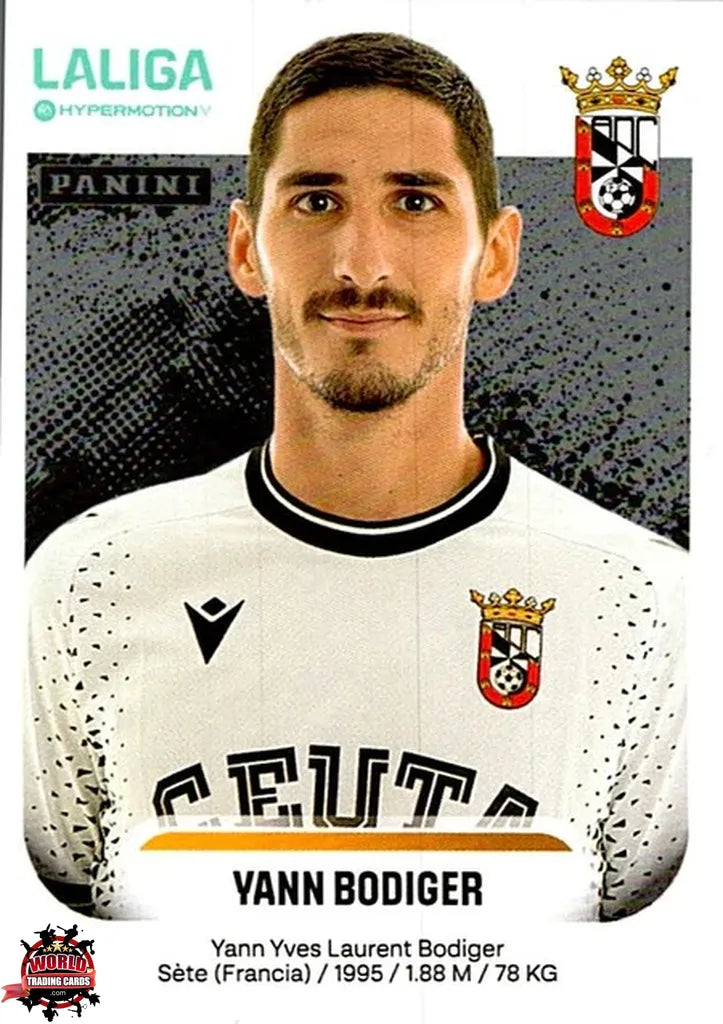 Cromo Trading Card Fútbol-Yann Bodiger-AD Ceuta FC-Panini La Liga HypermotionV 2025-2026-124-Basico