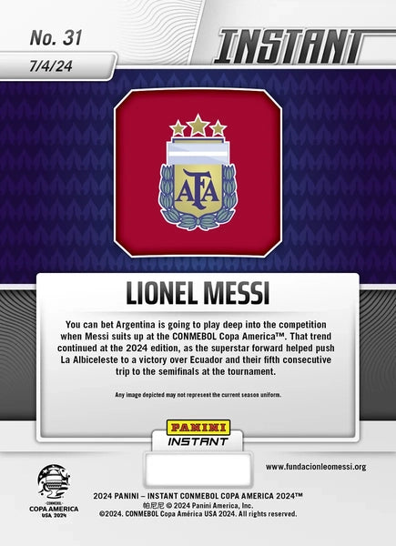 Lionel Messi - Panini Instant FIFA Copa America USA 2024 - #031 - World Trading Cards