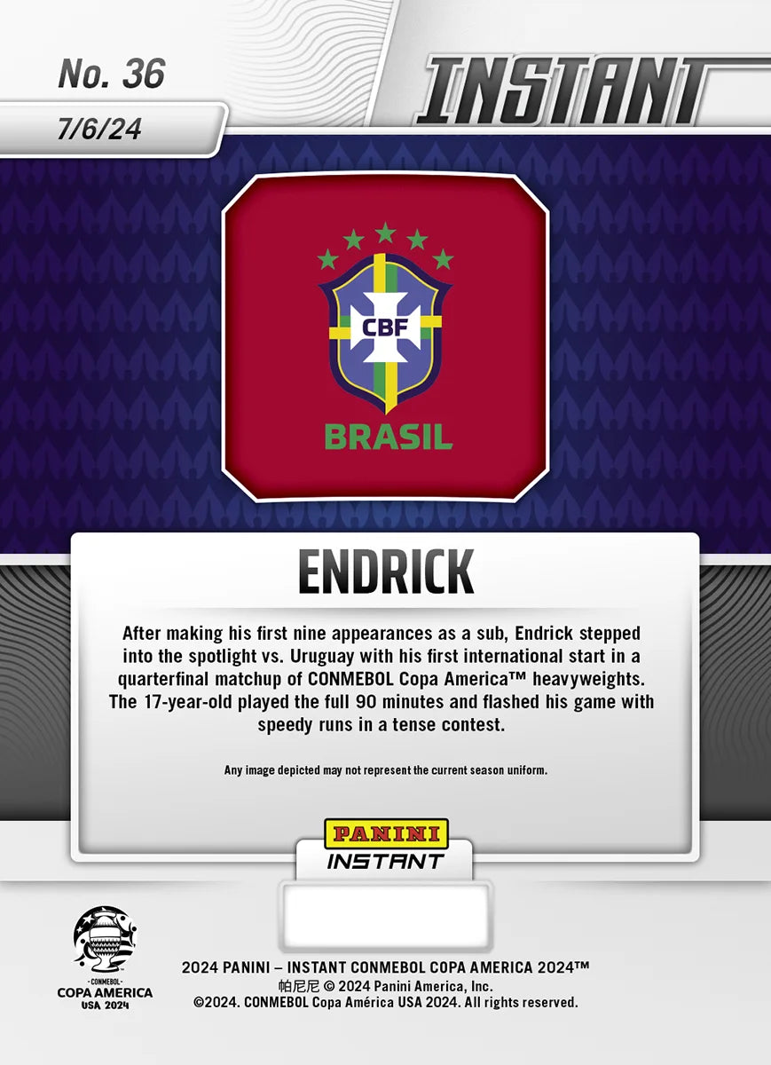 Endrick - Panini Instant FIFA Copa America USA 2024 - #036 - Rookie RC - World Trading Cards