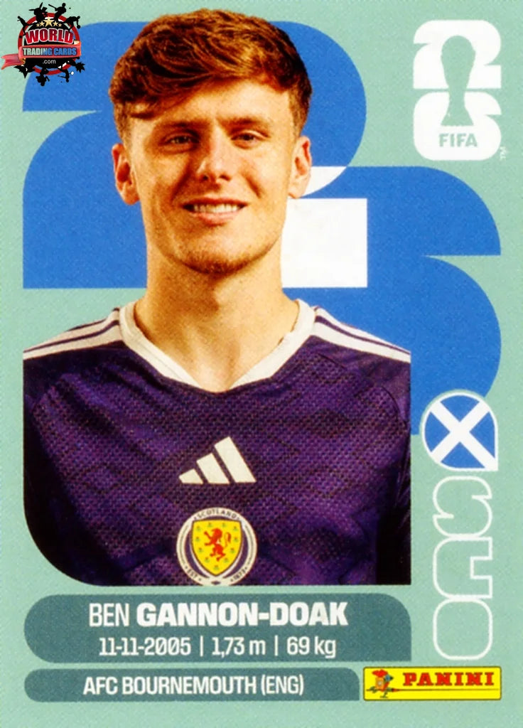 #SCO020 | Panini | Fifa World Cup Stickers | 2026 | Ben Gannon-Doak | Scotland | Base - International version