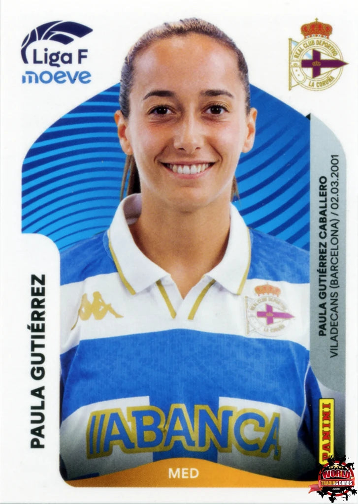 Cromo Trading Card Fútbol-Paula Gutiérrez-Deportivo Abanca-Panini Liga F Moeve 2025-2026-133-Basico