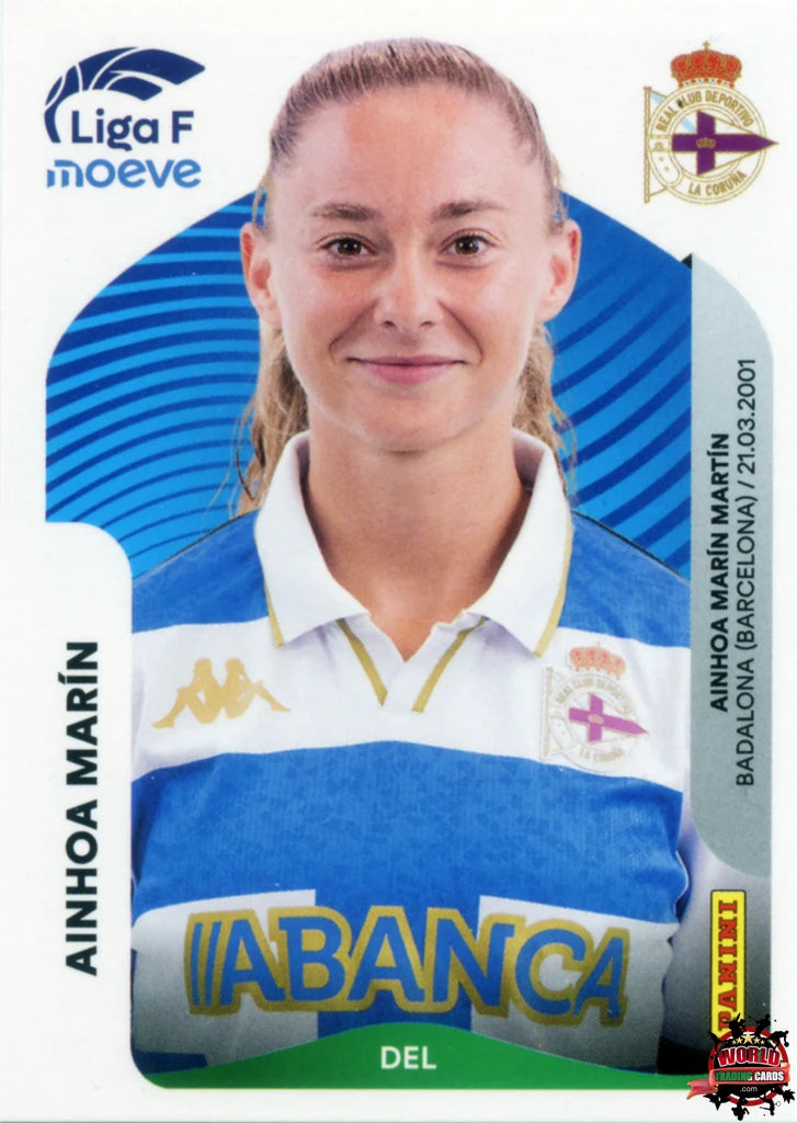Cromo Trading Card Fútbol-Ainhoa Marín-Deportivo Abanca-Panini Liga F Moeve 2025-2026-137-Basico