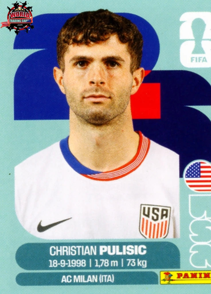 #USA016 | Panini | Fifa World Cup Stickers | 2026 | Christian Pulisic | USA | Base - International version