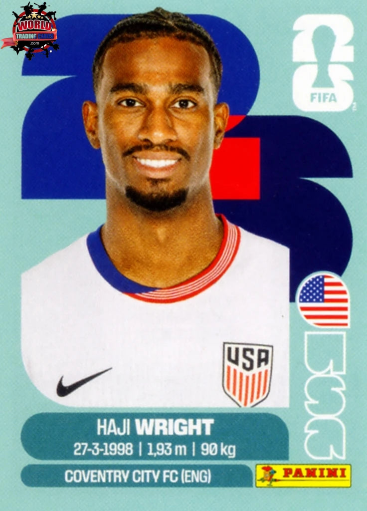 #USA019 | Panini | Fifa World Cup Stickers | 2026 | Haji Wright | USA | Base - International version