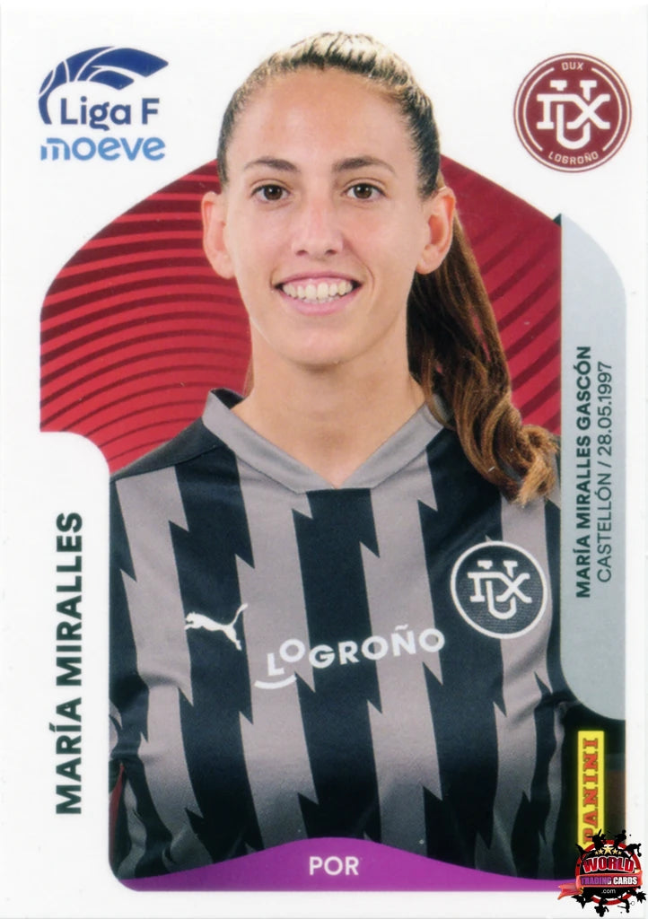 Cromo Trading Card Fútbol-María Miralles-DUX Logroño-Panini Liga F Moeve 2025-2026-144-Basico