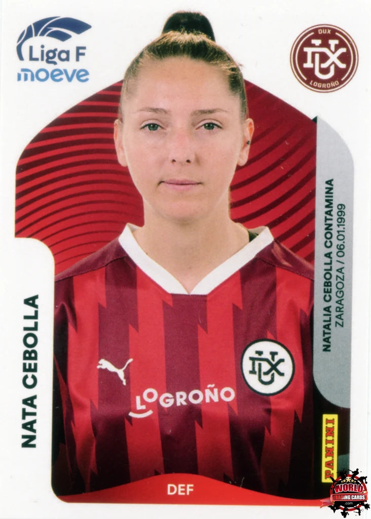 Cromo Trading Card Fútbol-Nata Cebolla-DUX Logroño-Panini Liga F Moeve 2025-2026-148-Basico