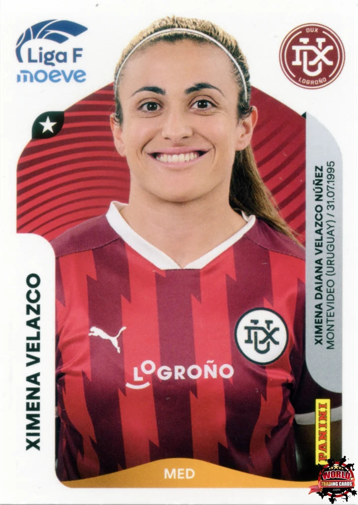 Cromo Trading Card Fútbol-Ximena Velazco-DUX Logroño-Panini Liga F Moeve 2025-2026-156 A -Basico