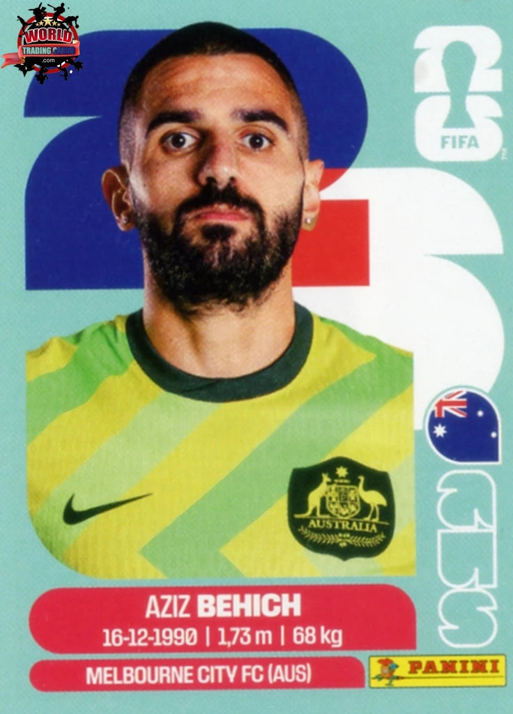 #AUS007 | Panini | Fifa World Cup Stickers | 2026 | Aziz Behich | Australia | Base - International version