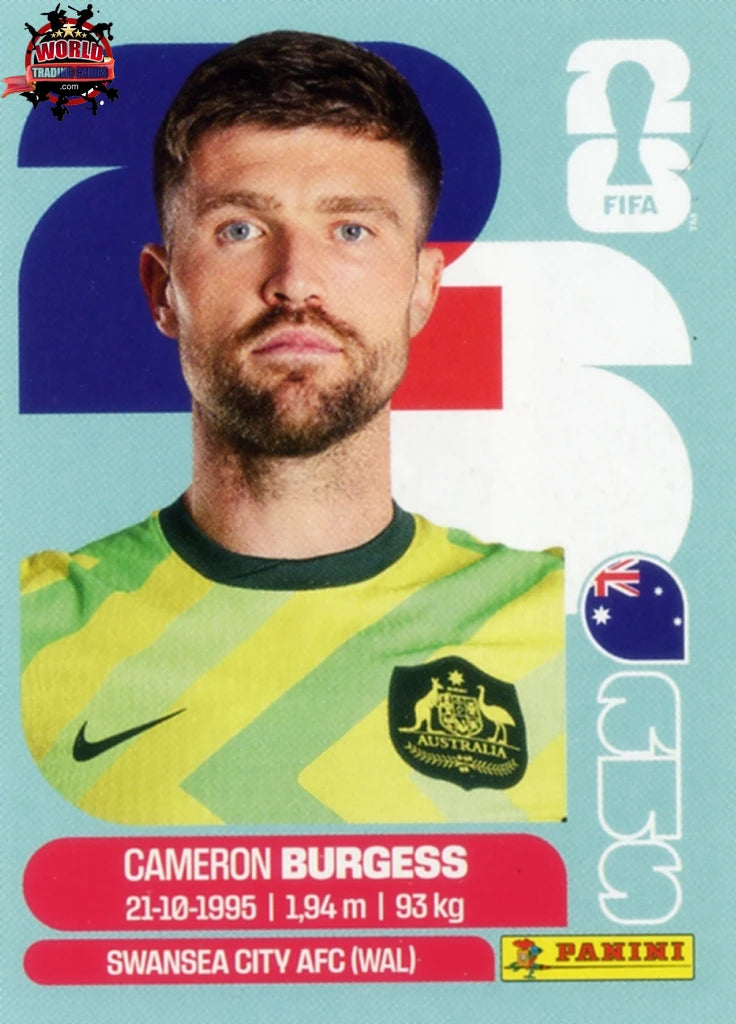 #AUS008 | Panini | Fifa World Cup Stickers | 2026 | Cameron Burgess | Australia | Base - International version