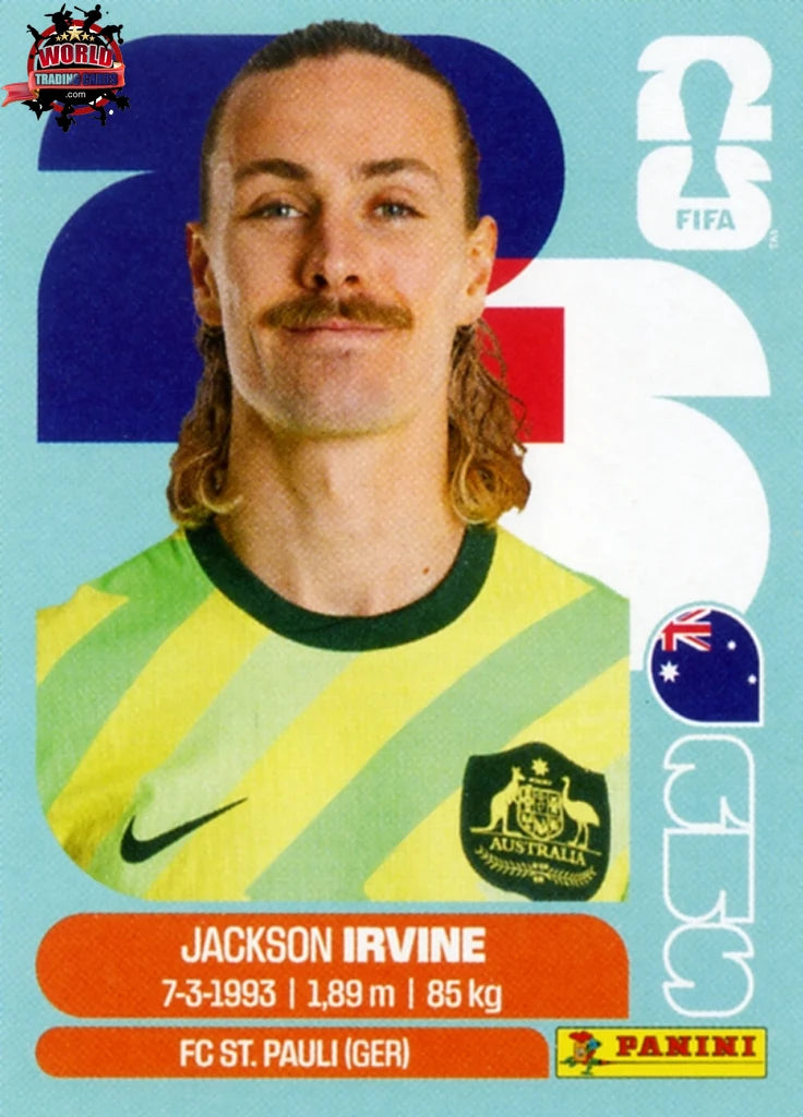 #AUS011 | Panini | Fifa World Cup Stickers | 2026 | Jackson Irvine | Australia | Base - International version