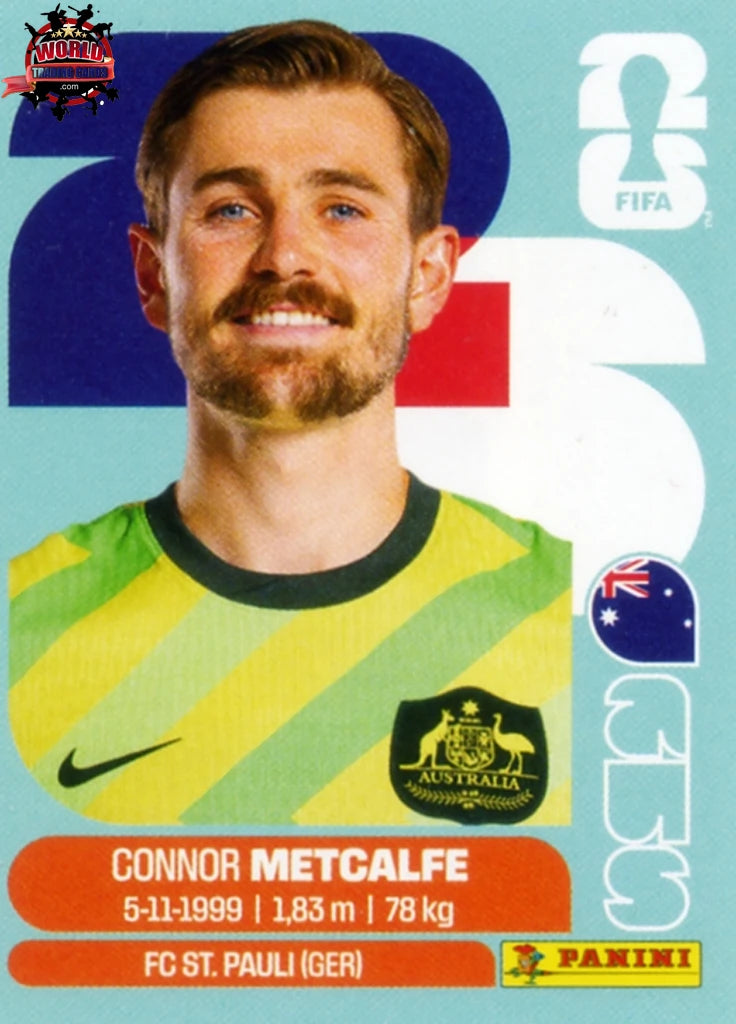 #AUS015 | Panini | Fifa World Cup Stickers | 2026 | Connor Metcalfe | Australia | Base - International version