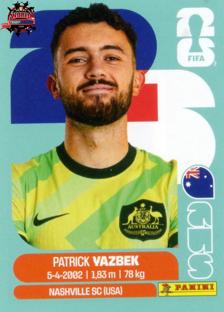 #AUS016 | Panini | Fifa World Cup Stickers | 2026 | Patrick Yazbek | Australia | Base - International version
