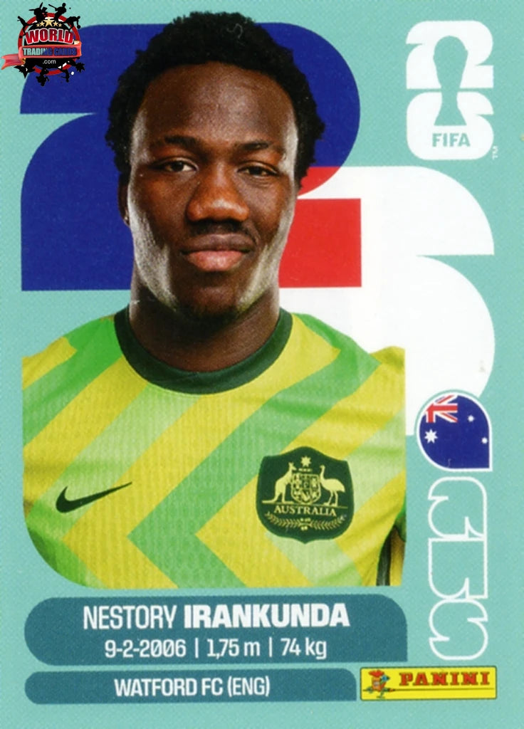#AUS019 | Panini | Fifa World Cup Stickers | 2026 | Nestory Irankunda | Australia | Base - International version