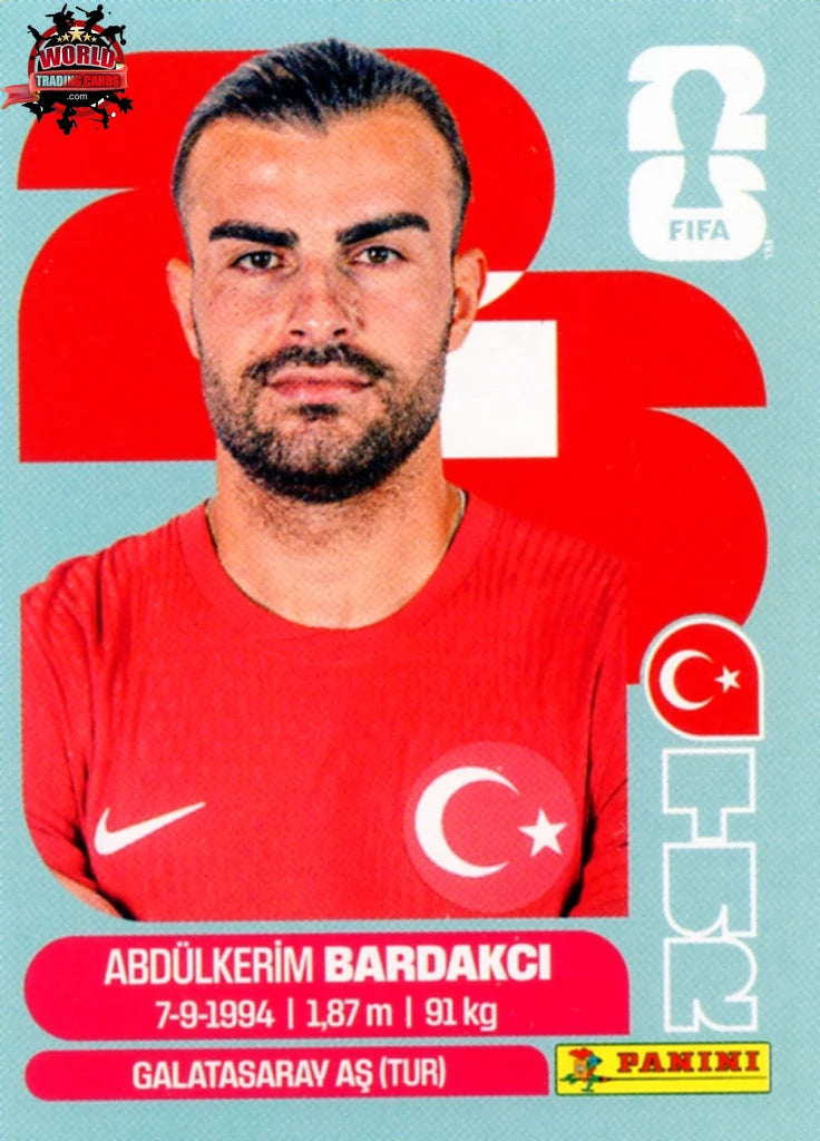 turkish pokemon cards Cromo Trading Card Fútbol-Abdulkerim Bardakci-Türkiye-Panini Fifa World Cup  Stickers 2026-TUR005-Base