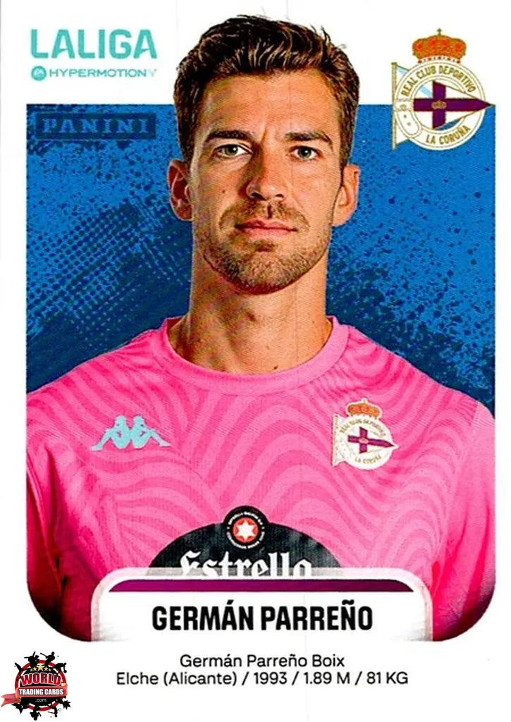Cromo Trading Card Fútbol-Germán Parreño-RC Deportivo-Panini La Liga HypermotionV 2025-2026-175-Basico