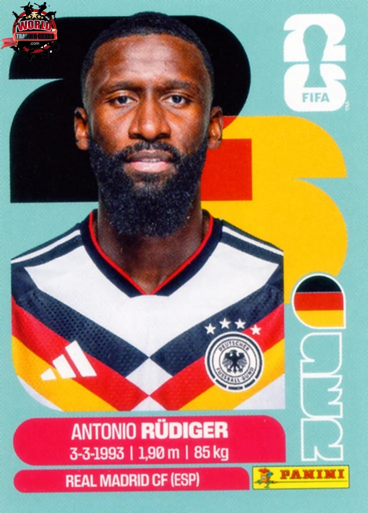 #GER006 | Panini | Fifa World Cup Stickers | 2026 | Antonio Rüdiger | Germany | Base - International version