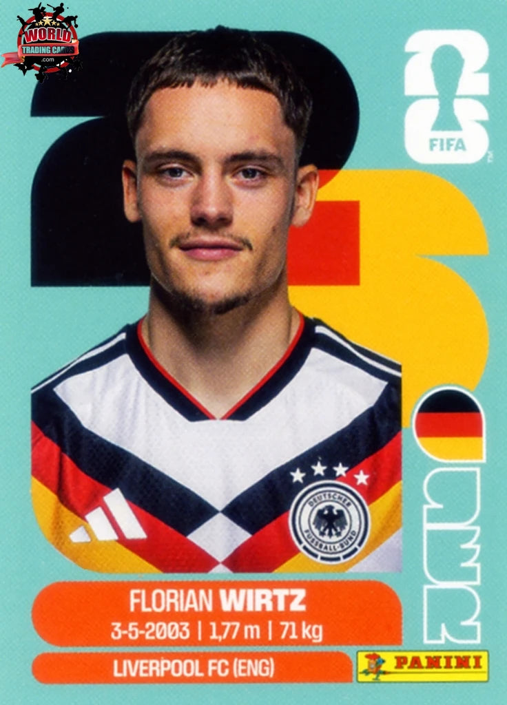 #GER011 | Panini | Fifa World Cup Stickers | 2026 | Florian Wirtz | Germany | Base - International version