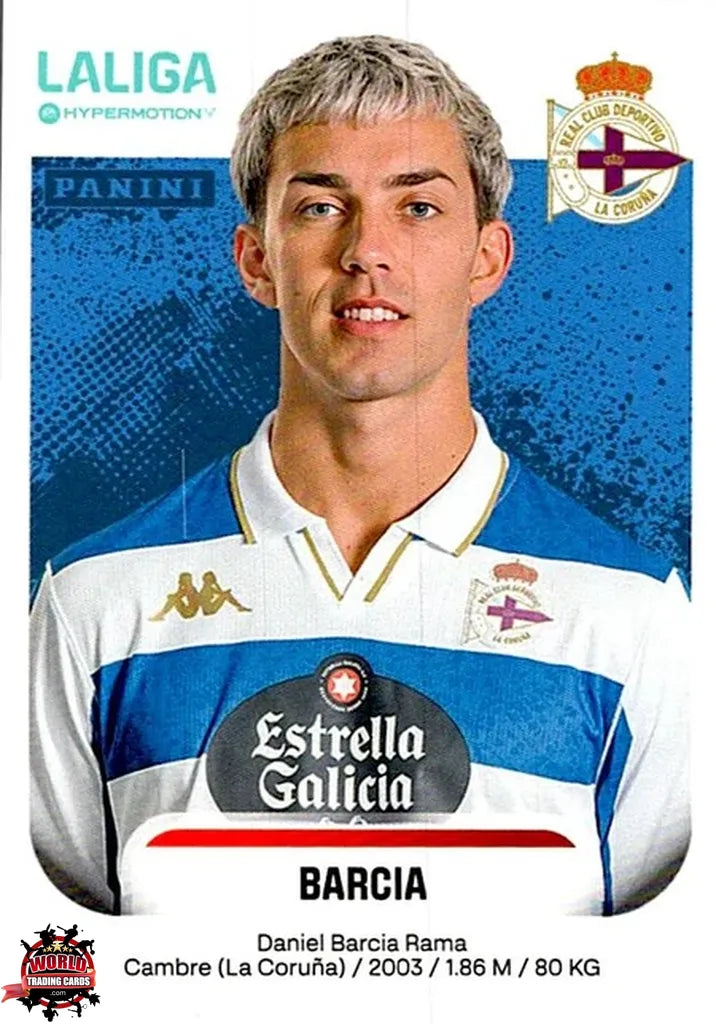 Cromo Trading Card Fútbol-Barcia-RC Deportivo-Panini La Liga HypermotionV 2025-2026-180-Basico