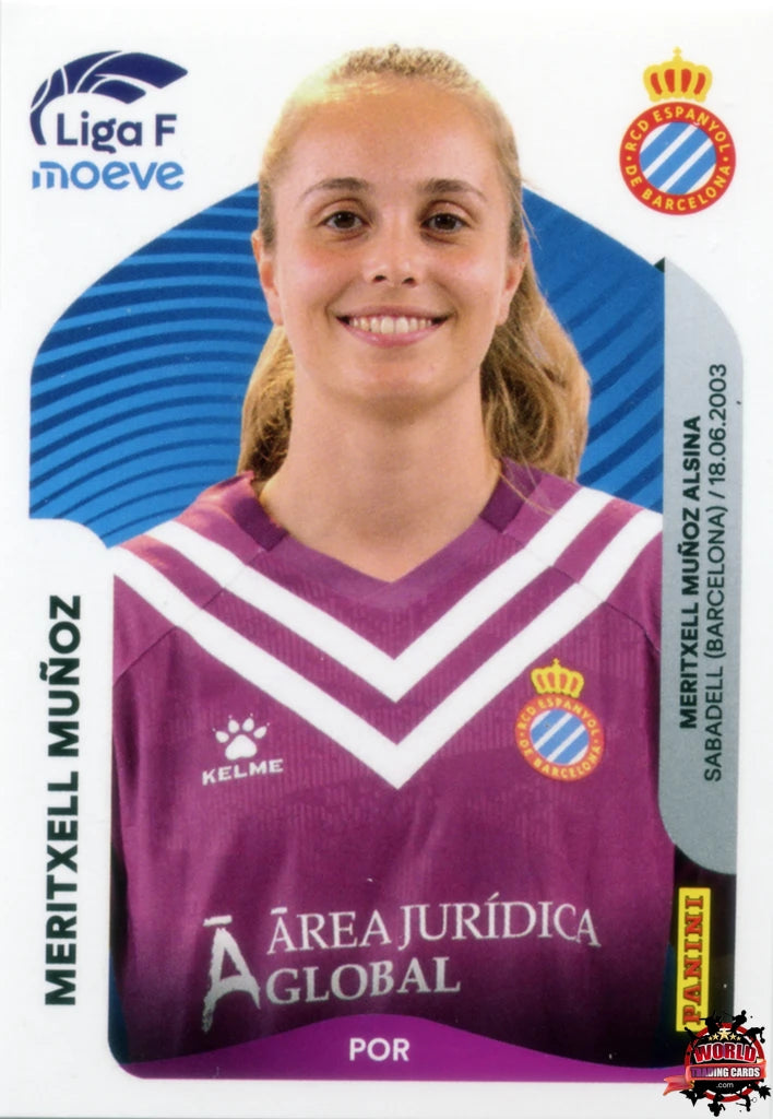 Cromo Trading Card Fútbol-Meritxell Muñoz-RCD Espanyol-Panini Liga F Moeve 2025-2026-185-Basico