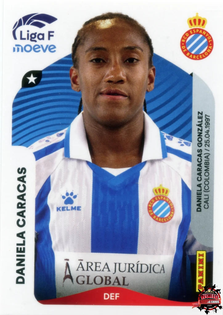 Cromo Trading Card Fútbol-Daniela Caracas-RCD Espanyol-Panini Liga F Moeve 2025-2026-186-Basico