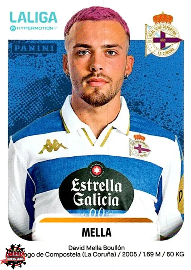 Cromo Trading Card Fútbol-Mella-RC Deportivo-Panini La Liga HypermotionV 2025-2026-187-Basico
