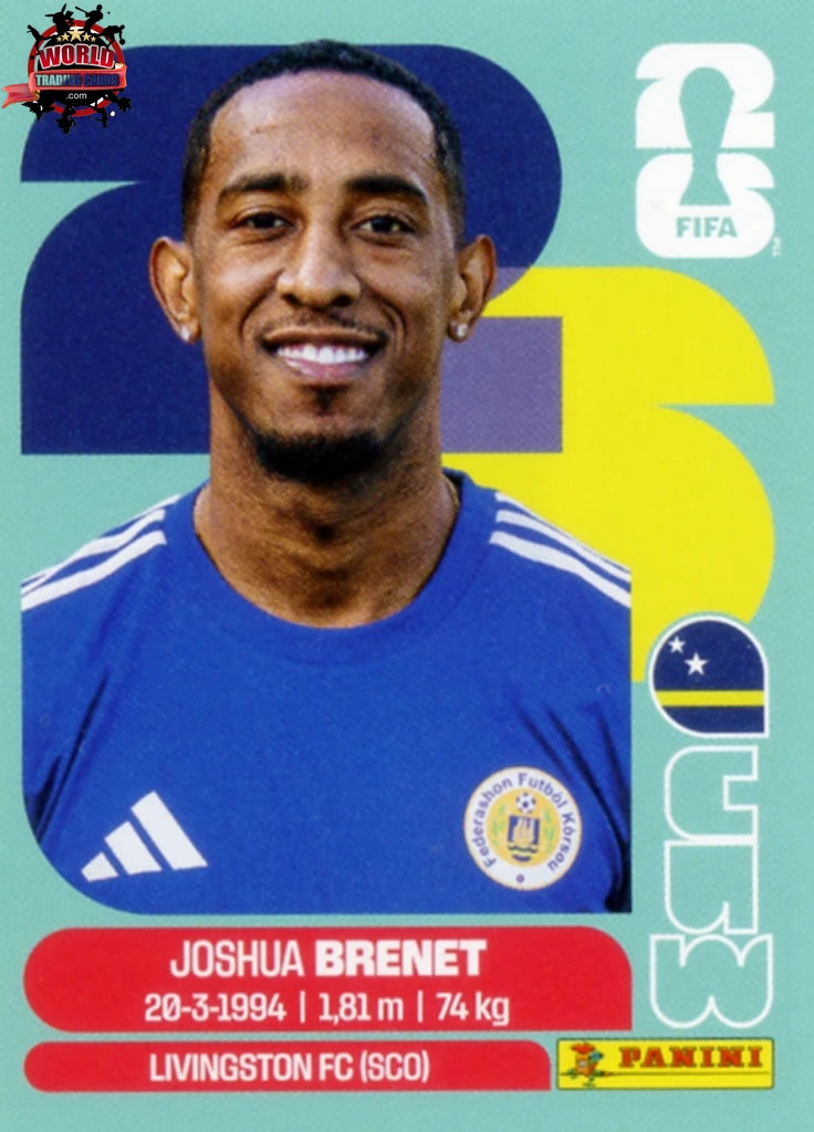 Football Trading Card-Joshua Brenet-Curaçao-Panini Fifa World Cup