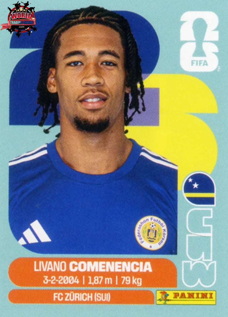 #CUW009 | Panini | Fifa World Cup Stickers | 2026 | Livano Comenencia | Curaçao | Base - International version