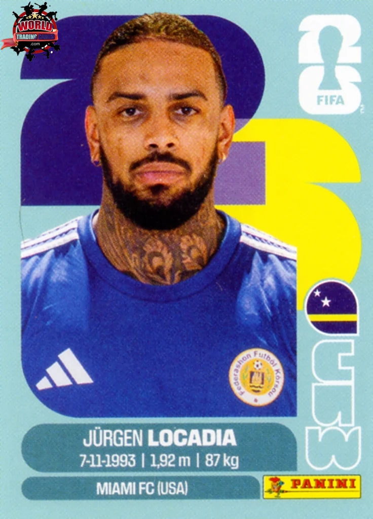 Football Trading Card-Jurgen Locadia-Curaçao-Panini Fifa World Cup
