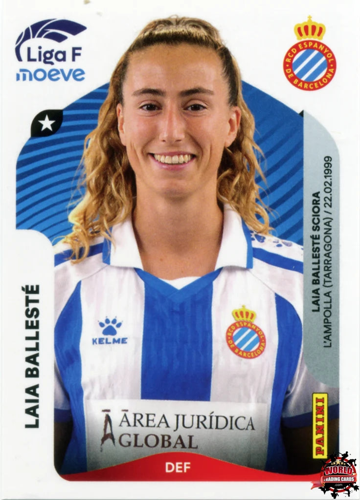 Cromo Trading Card Fútbol-Laia Ballesté-RCD Espanyol-Panini Liga F Moeve 2025-2026-190-Basico