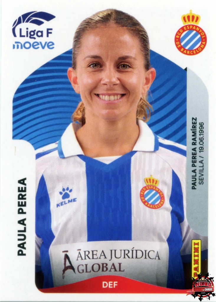Cromo Trading Card Fútbol-Paula Perea-RCD Espanyol-Panini Liga F Moeve 2025-2026-192-Basico