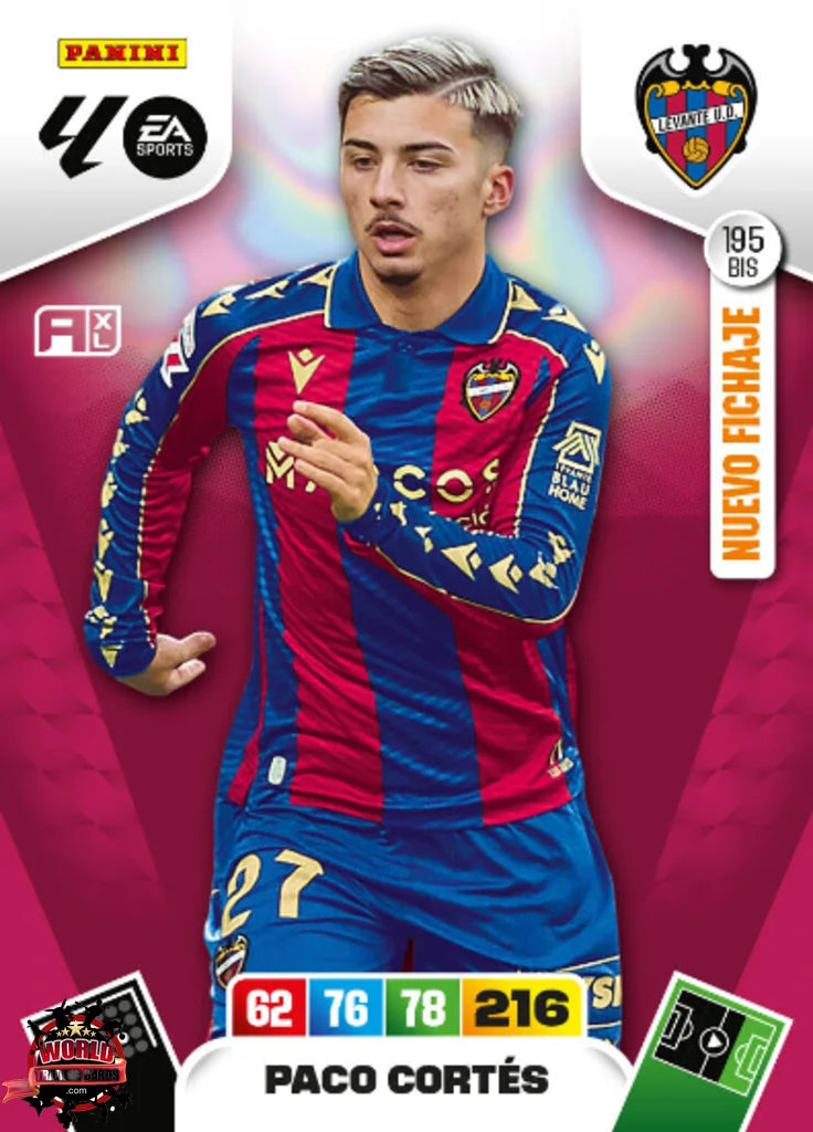 #195 Bis | Adrenalyn XL | La Liga | 2025-2026 | Paco Cortés | Levante UD | Nuevo Fichaje