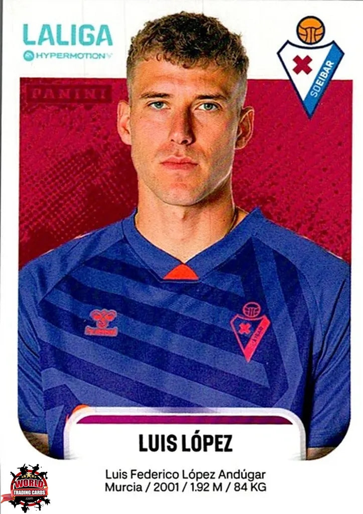 Cromo Trading Card Fútbol-Luis López-SD Eibar-Panini La Liga HypermotionV 2025-2026-195-Basico