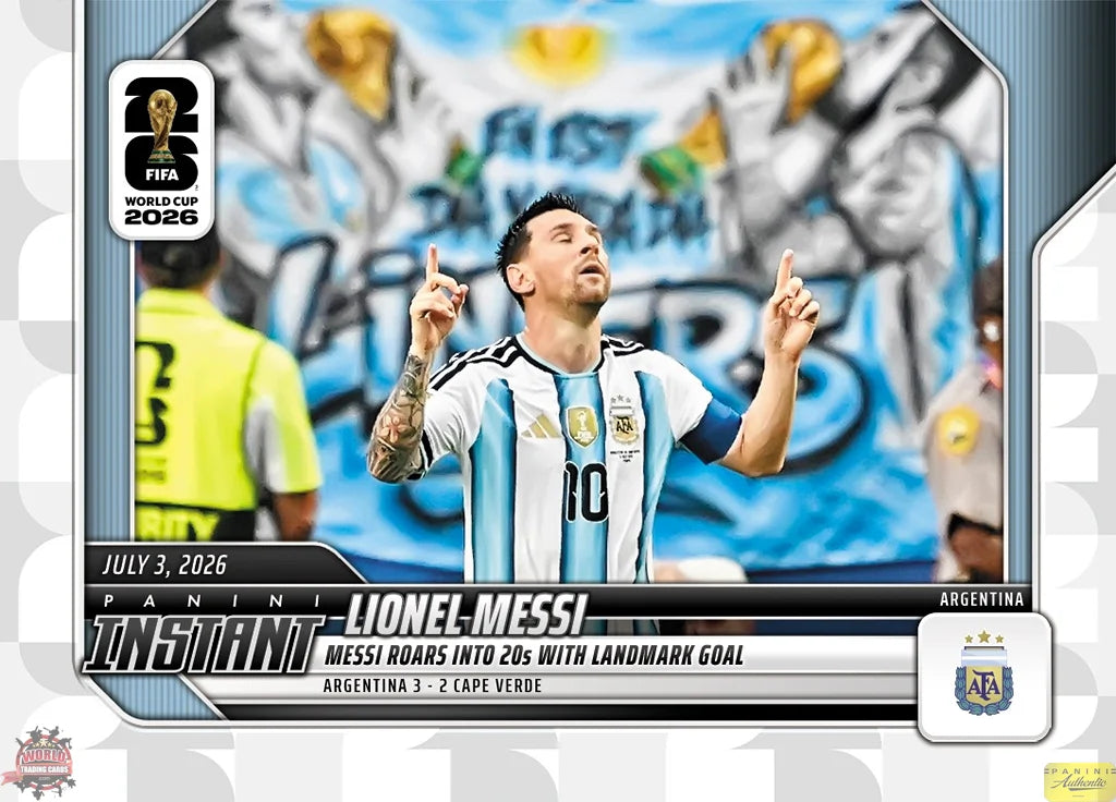 PIWC196 | Panini | FIFA World Cup | 2026 | PANINI INSTANT | Lionel Messi | Base | Exclusive USA | Limited Editions | PREORDEN | ENVÍO 40 días aproximadamente desde la fecha de compra.