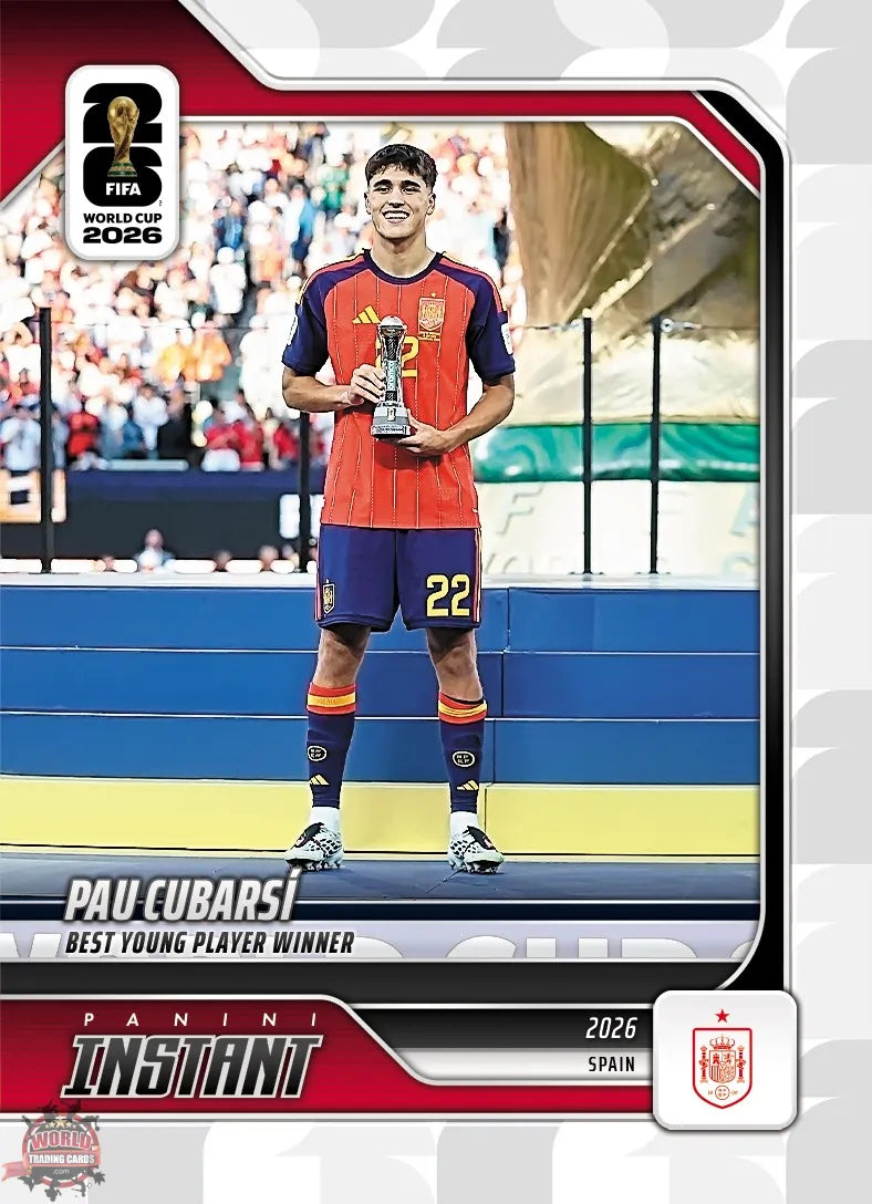 PIWC250 | Panini | FIFA World Cup | 2026 | PANINI INSTANT | Pau Cubarsi | Base | Exclusive USA | Limited Editions | PREORDEN | ENVÍO 40 días aproximadamente desde la fecha de compra.