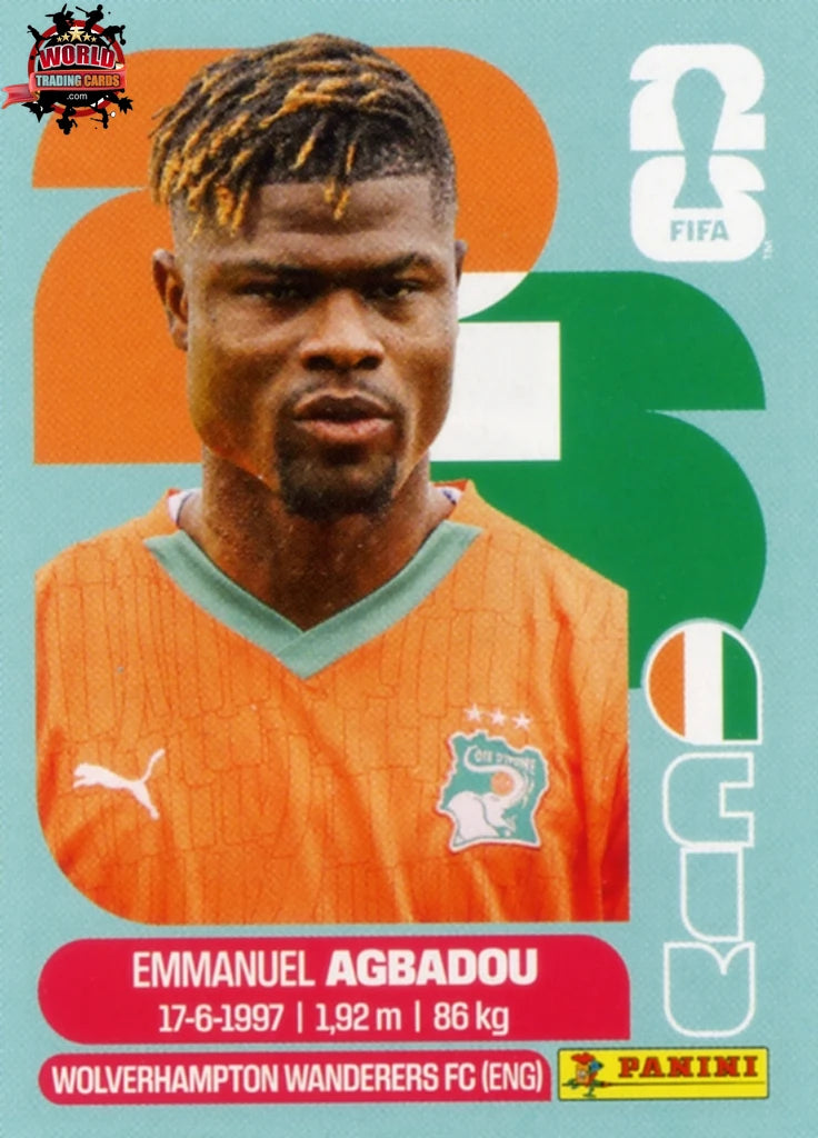 #CIV008 | Panini | Fifa World Cup Stickers | 2026 | Emmanuel Agbadou | Ivory Coast | Base - International version