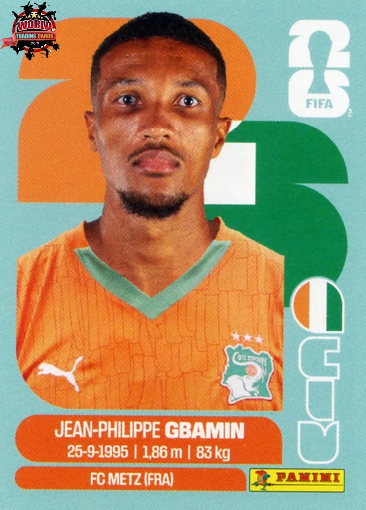 #CIV014 | Panini | Fifa World Cup Stickers | 2026 | Jean-Philippe Gbamin | Ivory Coast | Base - International version