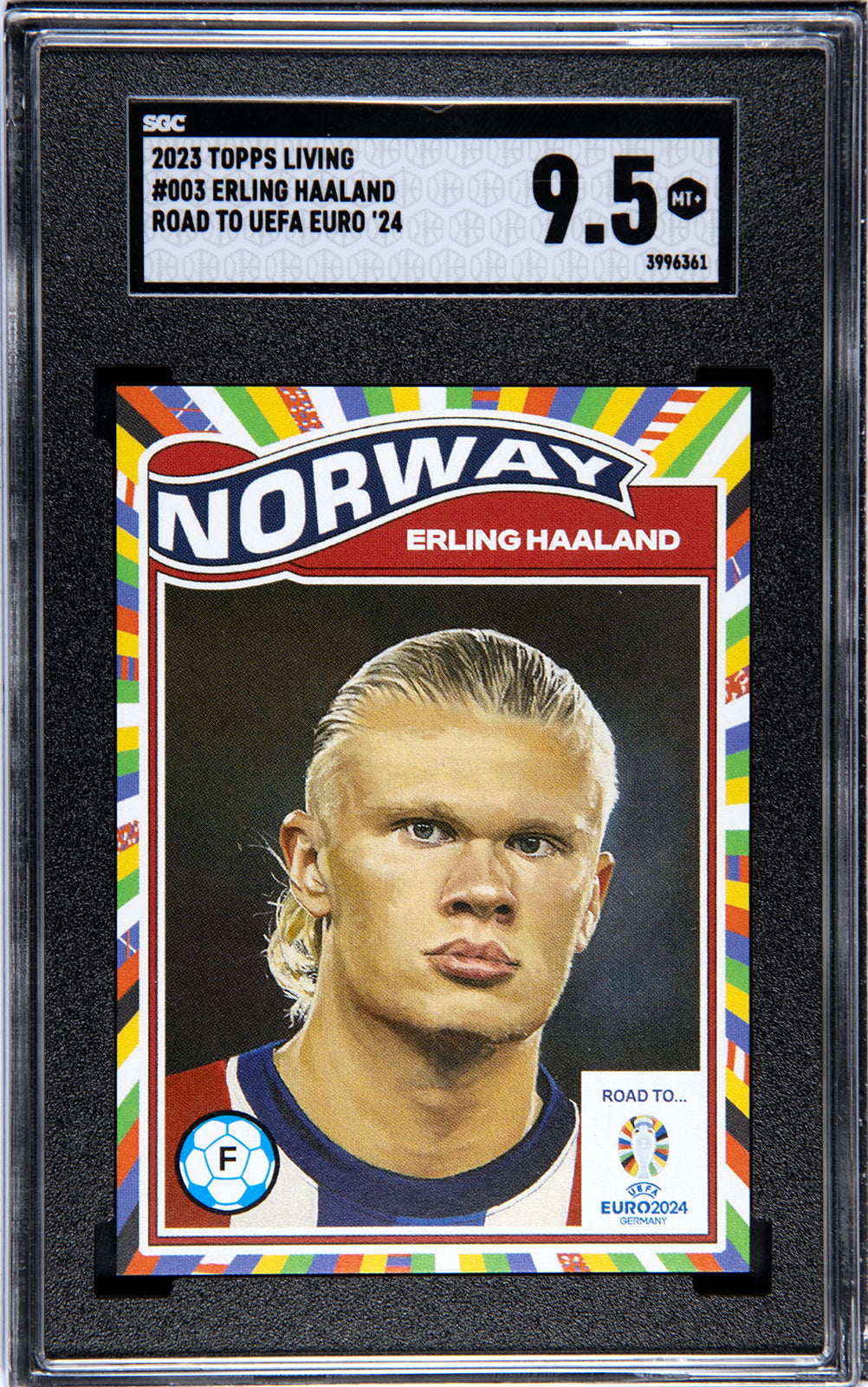 Erling Haaland - 2024 - Topps Living Set UEFA EURO - #003 - Noruega - SGC 9.5 - World Trading Cards