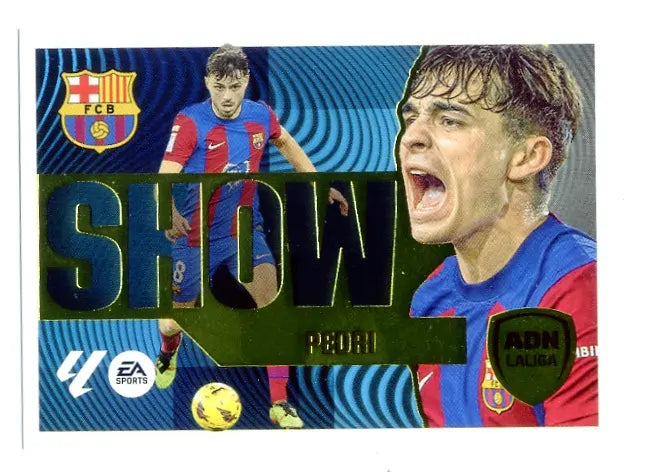 Liga Este-2024-25-Panini-Cromo Trading Card Fútbol- Pedri -Barcelona-9-ADN La Liga Show