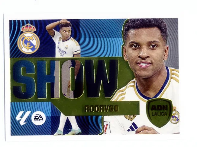 Liga Este-2024-25-Panini-Cromo Trading Card Fútbol- Rodrygo - Real Madrid -10-ADN La Liga Show