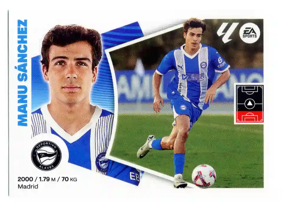 Liga Este-2024-25-Panini-Cromo Trading Card Fútbol- Manu Sánchez -Alavés-10 Bis-Básico