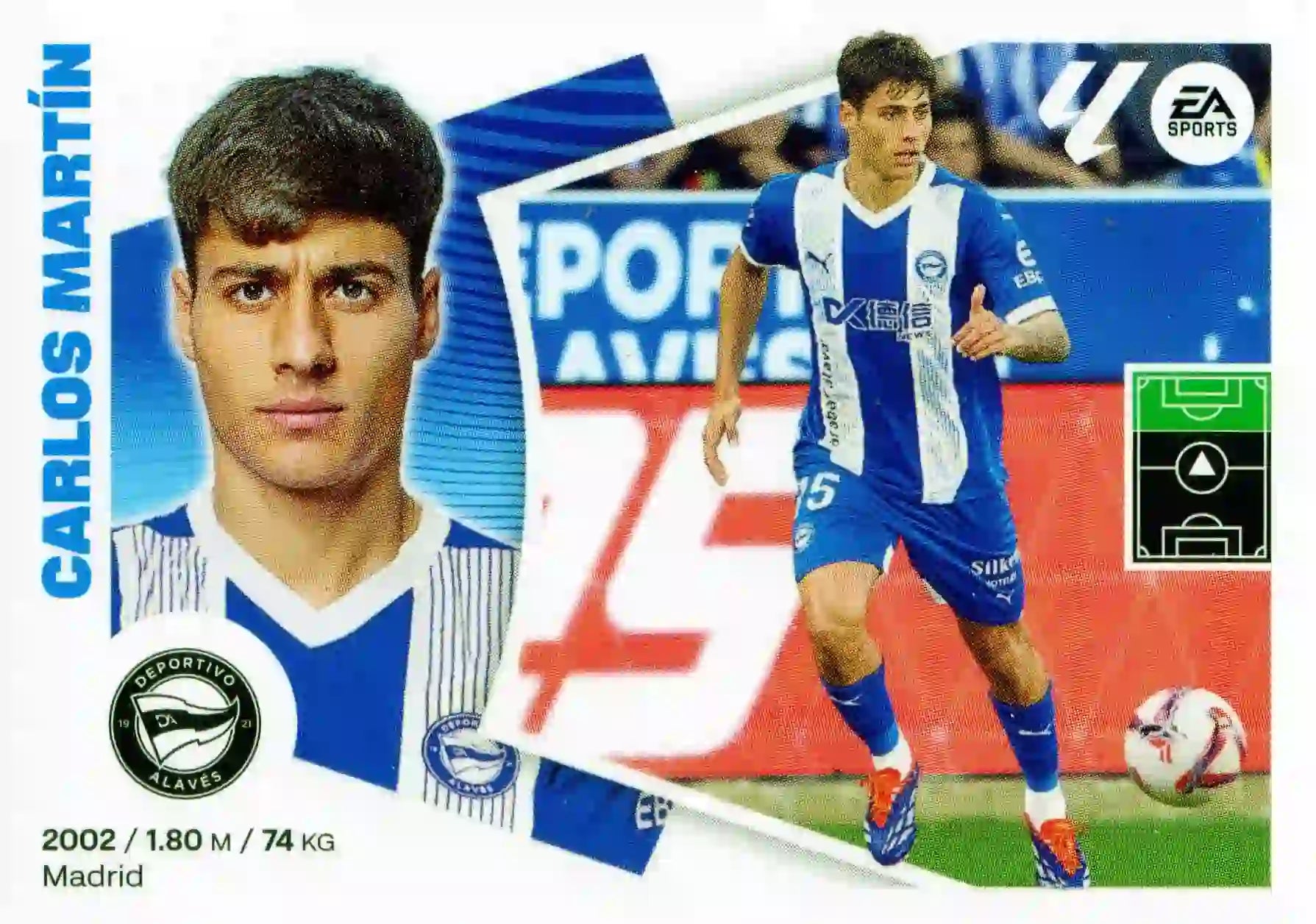 Liga Este-2024-25-Panini-Cromo Trading Card Fútbol- Carlos Martín -Alavés-16 Bis-Básico