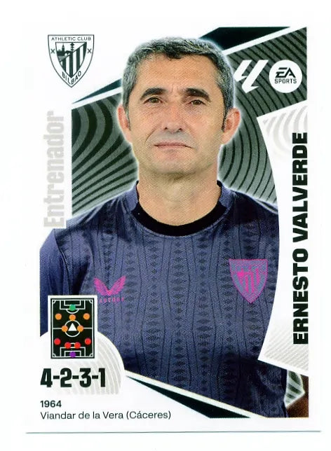 Liga Este-2024-25-Panini-Cromo Trading Card Fútbol- Ernesto Valverde - Athletic Club-2-Básico