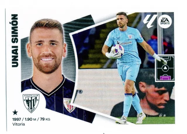 Liga Este-2024-25-Panini-Cromo Trading Card Fútbol- Unai Simón- Athletic Club-3-Básico