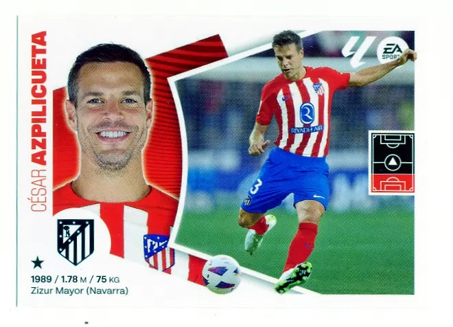 Liga Este-2024-25-Panini-Cromo Trading Card Fútbol- Azpilicueta- Atl. de Madrid-6-Básico