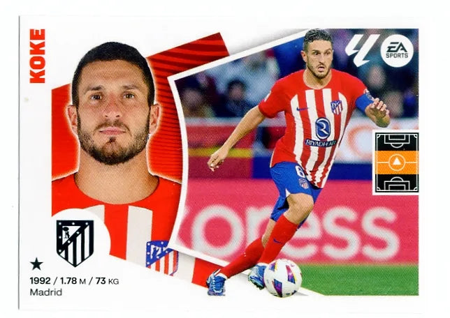 Liga Este-2024-25-Panini-Cromo Trading Card Fútbol- Koke- Atl. de Madrid-11-Básico