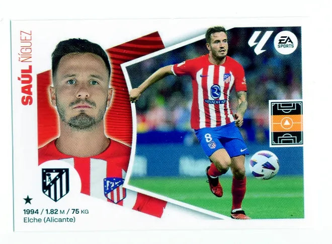 Liga Este-2024-25-Panini-Cromo Trading Card Fútbol-Saul- Atl. de Madrid-12B-Básico