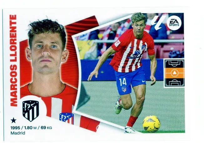 Liga Este-2024-25-Panini-Cromo Trading Card Fútbol- Marcos Llorente- Atl. de Madrid-13-Básico
