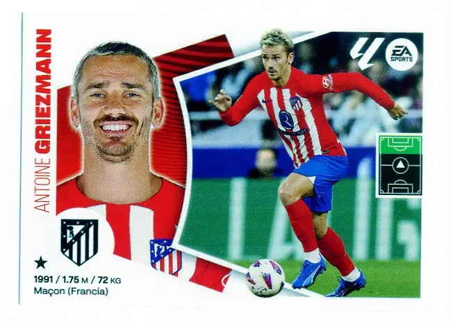 Liga Este-2024-25-Panini-Cromo Trading Card Fútbol- Griezmann- Atl. de Madrid-20-Básico