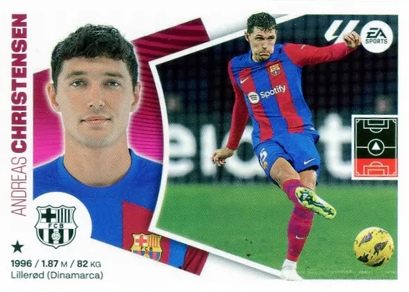 Liga Este-2024-25-Panini-Cromo Trading Card Fútbol- Christensen-Barcelona-8A-Básico